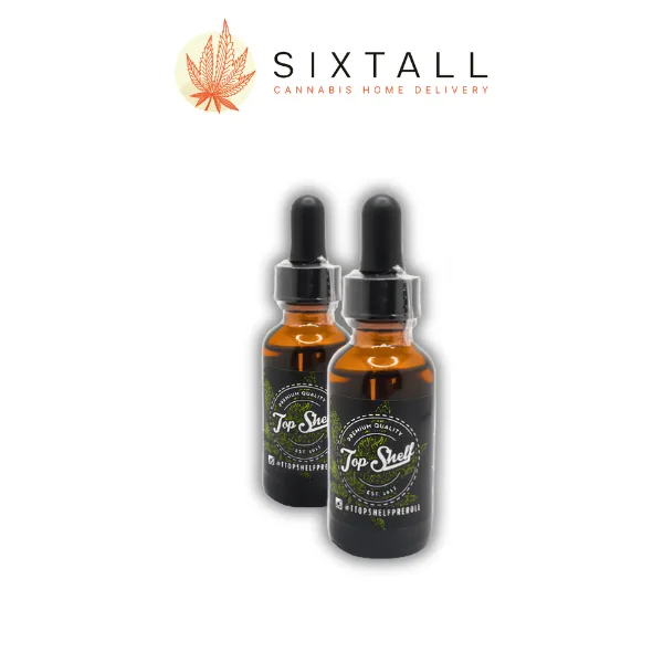 Pick one rule for tier words that sit inside a product name and apply it to all three. Recommended: keep the SKU intact — name « Huile de CBD Top Shelf 500 mg », meta_title « Huile de CBD Top Shelf 500 mg / 30 ml | Sixtall » — and reserve « haut de gamme » for running copy. Alternatively translate all of them, which would also mean « Isolat de CBD de qualité supérieure » and « Shatter aromatisé de qualité supérieure Backwoods Extracts ».